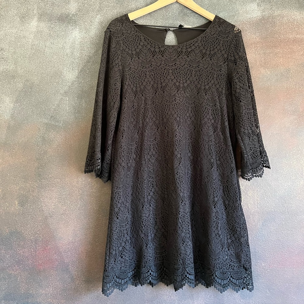 Lace Long Sleeve Midi “Little Black Dress”